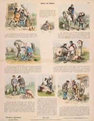 Hans in Luck (depois dos Irmãos Grimm) planilha publicada por Gustav Weise, Stuttgart, 1860