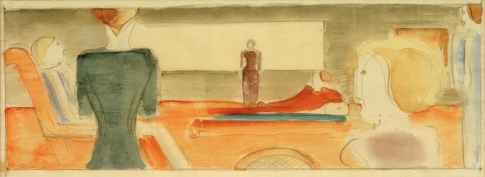 Interior com seis figuras I