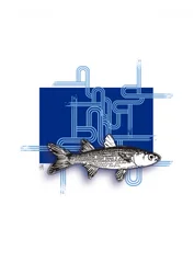 Peixe geométrico azul