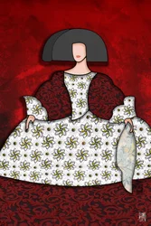 Senhora elegante com vestido floral