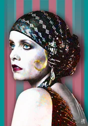 Mulher com um turbante elegante