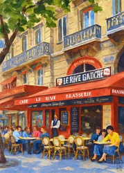 Café animado em Paris