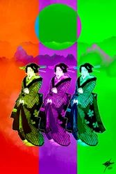 Trio de Geishas Pop Art