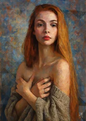Retrato de uma ruiva pensativa