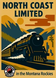 Viagem num comboio de montanha vintage