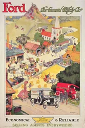 Cartaz publicitário da Ford - O automóvel utilitário geral, c. 1912