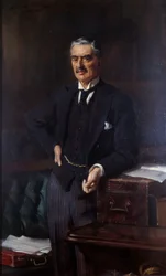 Retrato de Neville Chamberlain (1869-1940) (óleo sobre tela)