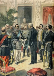 Entrevista entre Félix Faure e o embaixador russo Lev Ouroussoff, Paris 1898 (Gravura)