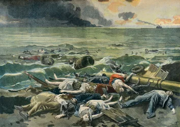 Os naufrágios do Le Bourgogne encalhados na ilha de Les Sables, perto de Halifax