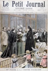 Madame Faure na creche Fourcade, França, 1896