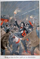 Reunião a favor dos bóeres perturbada pelos antinacionalistas, 1900