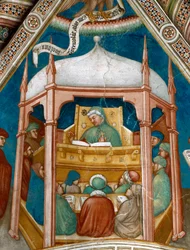 Santo Agostinho ensinando retórica em Cartago. (Fresco