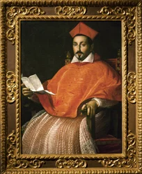 Retrato do Cardeal Scipione Borghese (Scipione Caffarelli-Borghese) (1577-1633) por Ottavio Leoni -