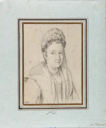 Retrato de Costanza Sforza di Santa Flora (1550-1617), Duquesa de Sora e Esposa de Giacomo Boncompagni Desenho de Ottavio Leoni (1578-1630) Genes, Musei di Strada Nuova, inv 2431
