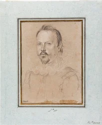 Retrato de Vicente I de Gonzaga, Duque de Mântua (Vincenzo I Gonzaga, Duque de Mântua) (1562-1612) Desenho de Ottavio Leoni (1578-1630) Genes, Musei di Strada Nuova, inv 2440