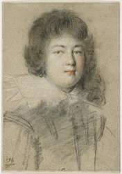 Retrato de um garoto adolescente, 1621 (giz vermelho, preto e branco sobre papel marrom desbotado)