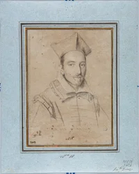 Retrato do prelado provavelmente Cardeal Francesco Maria Bourbon Del Monte Santa Maria (1549-1627) Desenho de Ottavio Leoni (1578-1630) 1616 Genes, Musei di Strada Nuova, Fondo Disegni, inv 2418