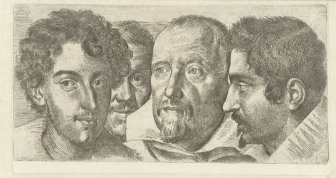 Portret de Cosimo Orsino, Cesare Bartolotti, Sigmund Laire e um zelfportret de Ottavio Leoni