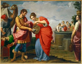 Rebeca e Eliezer junto ao poço (pintura sobre tela)