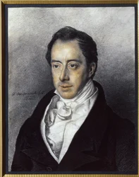 Retrato de Nicolas Ivanovich Tourgueniev (1789-1871). (Retrato de N.I. Turgenev). Oeuvre de Otto (Yermolay) Oesterreich (1790-1871), pastel sobre cartolina