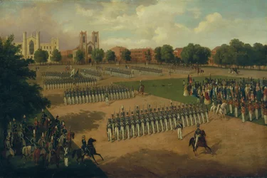 Sétimo Regimento em Revisão, Washington Square, Nova York, 1851.
