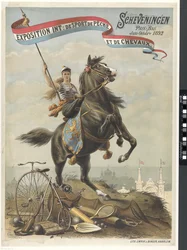 Exposição Internacional de Desporto, Pesca e Cavalos - Scheveningen, Países Baixos, junho-outubro de 1892 (título no objeto)