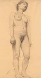 Nu em pé feminino, provavelmente 1878-79.