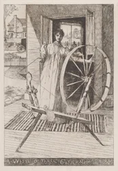 Na roda de fiar, c. 1884.