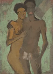 Liebespaar (Casal de artistas), c.1911 (esmalte sobre serapilheira)
