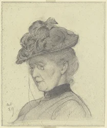 Retrato de Luise Scholderer com chapéu