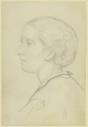 Retrato de Luise Steuerwaldt, futura mulher do artista, de perfil para a esquerda