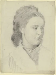 Retrato de uma jovem de três quartos