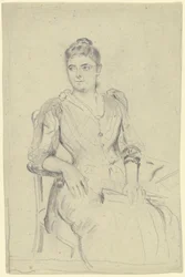 Senhora sentada com leque