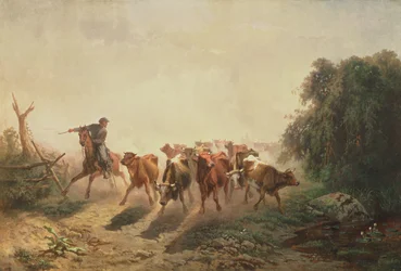 Drover da união com gado para o exército, 1860
