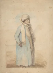 Homem barbudo em traje oriental, ca. 1780.