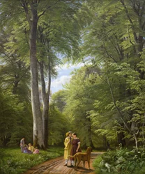 A Beech Wood em maio perto de Iselingen Manor, Zelândia
