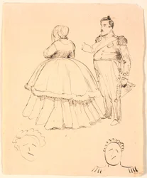 Caricatura de Frederik VII e Condessa Danner; abaixo por Christian VIII.