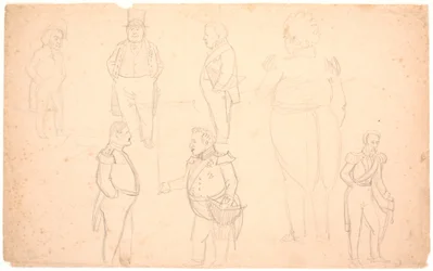 Caricatura de i.a. COMO. Ørsted, Frederik VII, Christian VIII e provavelmente Frederik VI.