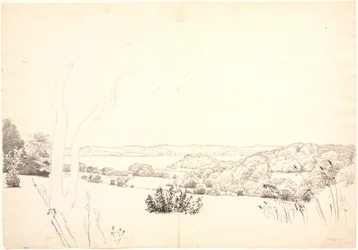 Paisagem com vista para o lago Skarrit.