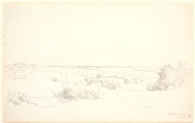 Vista de uma paisagem montanhosa.