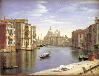 Vista do Grande Canal, Veneza. Ao fundo S. Maria della Salute