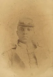 Cartão de gabinete do coronel Charles Young como cadete em West Point, 1889.