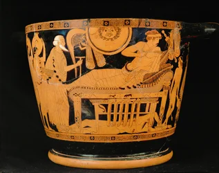 O rei troiano Priamo pede a Aquiles que lhe dê o corpo de Heitor, o seu filho morto ...
