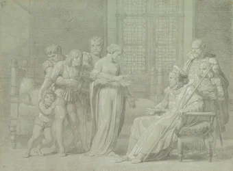 Rei Carlos VIII da França com o moribundo Gian Galeazzo Sforza em Pavia, 1775-1860.