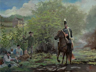 Pulaski na Batalha de Brandywine, 2018 (óleo sobre tela)