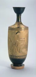 Lekythos ático-branco com Artemis e um cisne, c.490 aC (cerâmica)