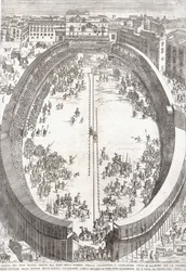 Um grande prato dobrável do Grande Teatro, 1680