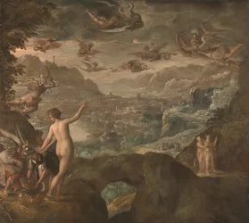 Paisagem com a expulsão das harpias, ca 1590