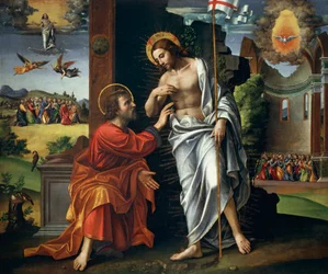 Cristo e Tomé incrédulo, de Paolo Cavazzola (1486-1522)