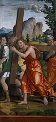 Road to Calvary, detalhe de Políptico da Paixão de Paolo Cavazzola (1486-1522)